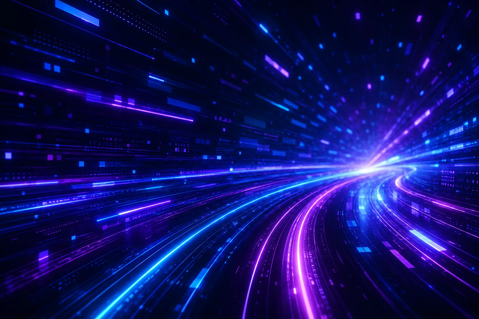 An abstract field of blue and violet light