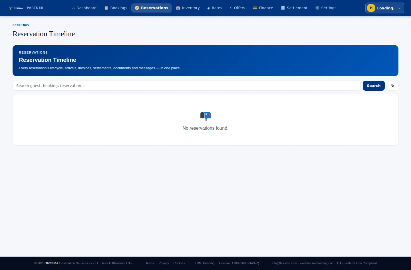 Reservation timeline search view